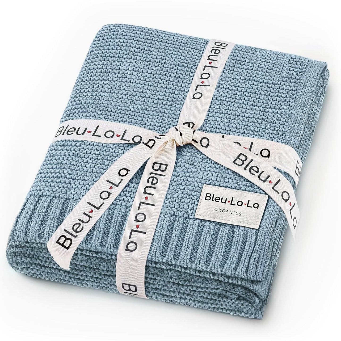 Organic Cotton Heritage Knit Receiving Blanket for Boys - 100% Luxury Soft Organic Cotton - Warm