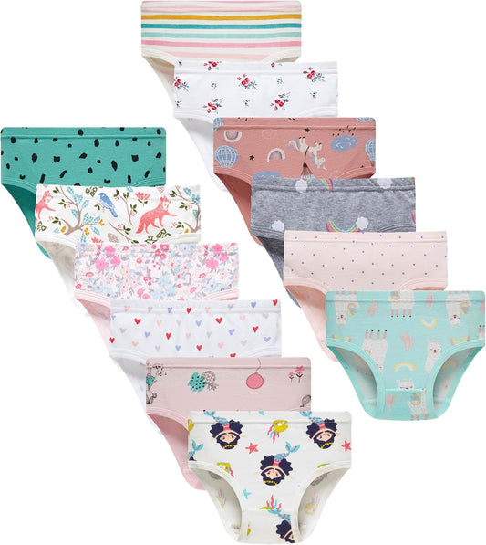 Boboking Girls Soft Underwear Toddler Kids Briefs Cotton Panties 12-pack