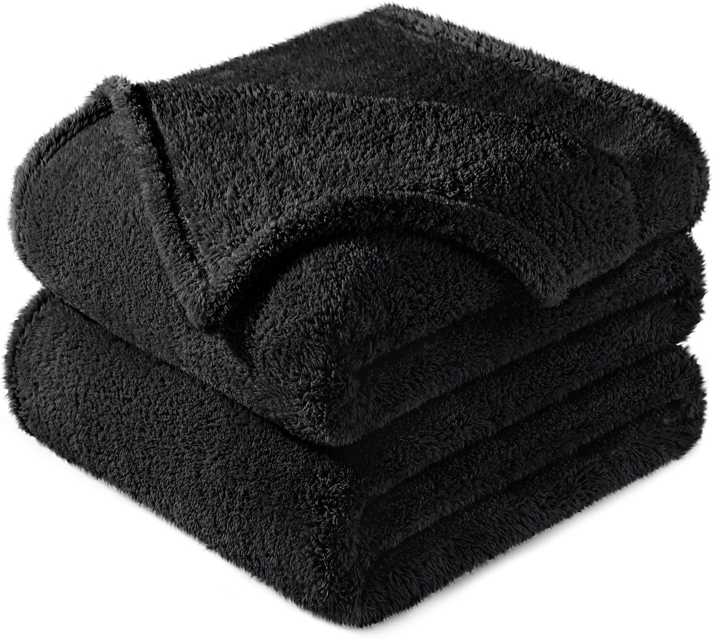Exclusivo Mezcla Twin Size Flannel Fleece Blanket, Super Soft Velvet Plush Bed Blanket, Fuzzy Cozy and Warm for All Seasons, 60x80 Inches, Black