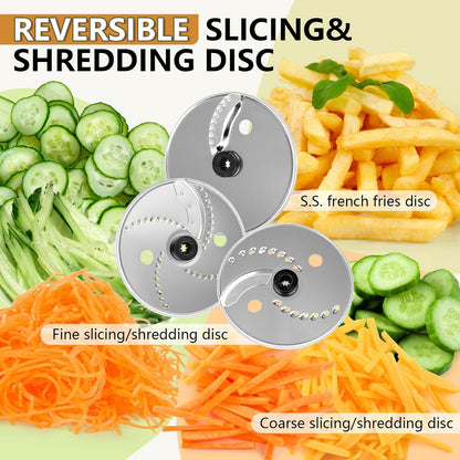 COOKLEE Food Processor, 600 Watts, 6 Functions Electric Food Chopper for Chopping, Mincing, Dicing