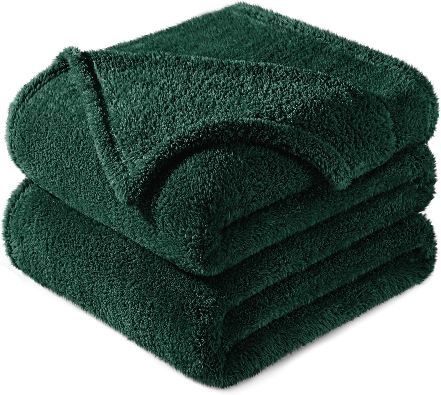 Exclusivo Mezcla Twin Size Flannel Fleece Blanket, Super Soft Velvet Plush Bed Blanket, Fuzzy Cozy and Warm for All Seasons, 60x80 Inches, Forest Green