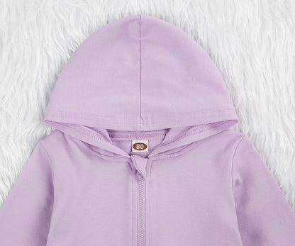 Imcute Baby Zip Up Hoodie, Unisex inflant Toddler Long Sleeve Sweatshirts Lightweight Jacket Hooded Coats Fall Winter Outfits