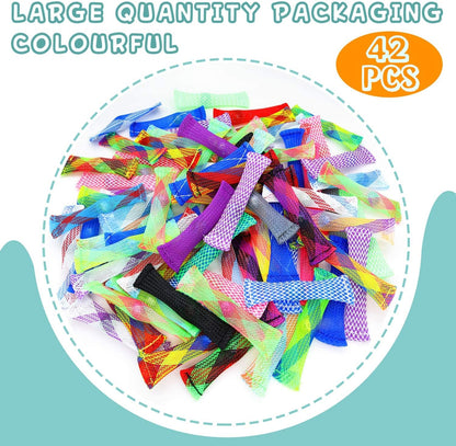 42 Pack Mixed Color Marble Mesh Fidget Toys,FIDGET TOY Stress Relieve toy, Focus Enhance, Marble and Mesh Fidgets for Adults and Children with ADHD ADD OCD Autism