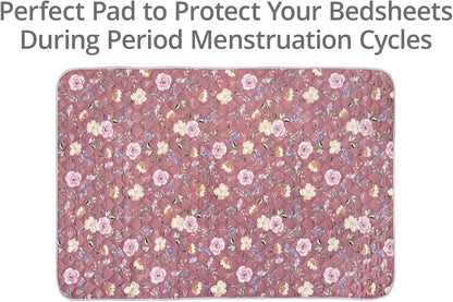 Organic Incontinence Pad for Period - Waterproof Protectors - Reusable Washable Pee Pad - Fits Twin