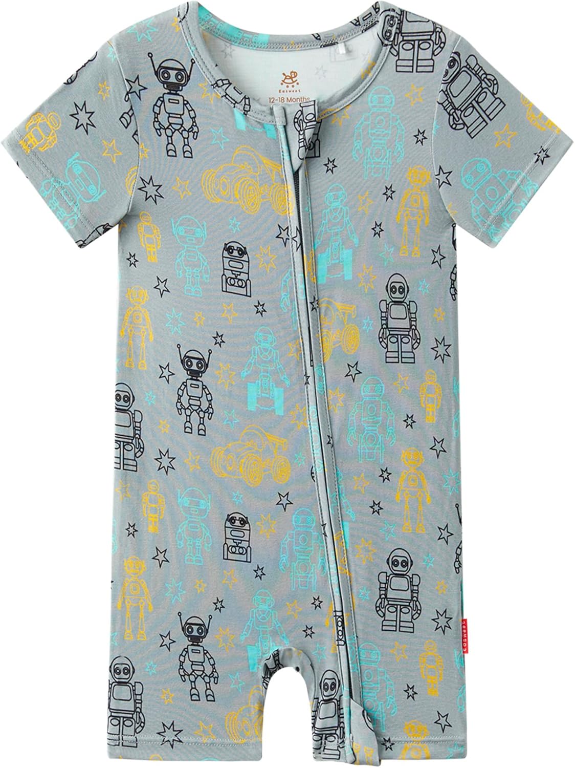 Baby Boys Bamboo Viscose Short Sleeve Romper Soft Comfy Infant Summer Jumpsuit