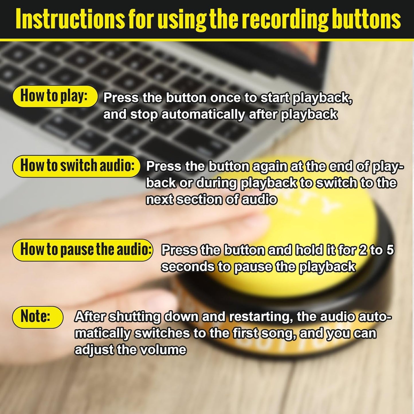 Dance Party Button with Music Sound Button Desk Toys for Office for Adults Classroom Buzzers Novelty Fun Gag Gifts Office Toys Desk Decor Gadget, 4.5 x 4.5 x 1.5 Inch (Fresh Style)