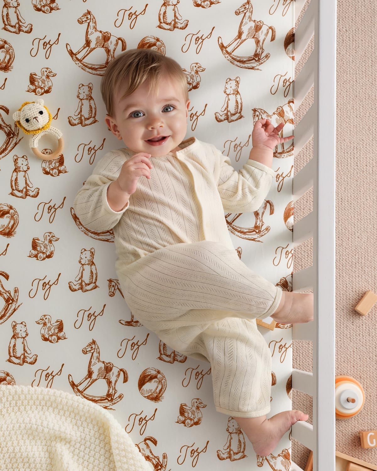 Yoofoss Baby Crib Sheets 2 Pack for Boys and Girls - 52x28 Fitted Crib Sheet Neutral Fits for