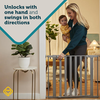 Safety 1st Walk Through Baby Gate with Door, Adjustable Pressure Mount Lift, Dog Gates, Fits 29"-38" Wide, 2-Pack, Silver