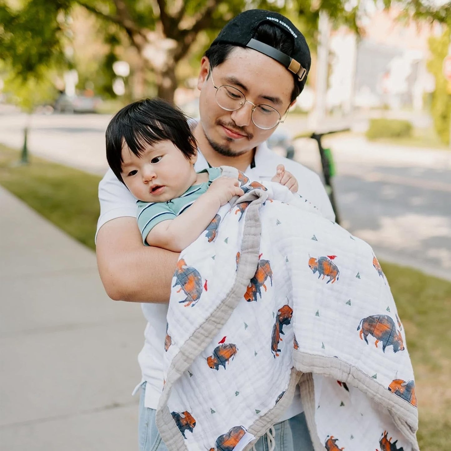 Little Unicorn Newborn Receiving Quilt | Ultra- Soft, Multi-Layered Muslin Fabric | Gift for