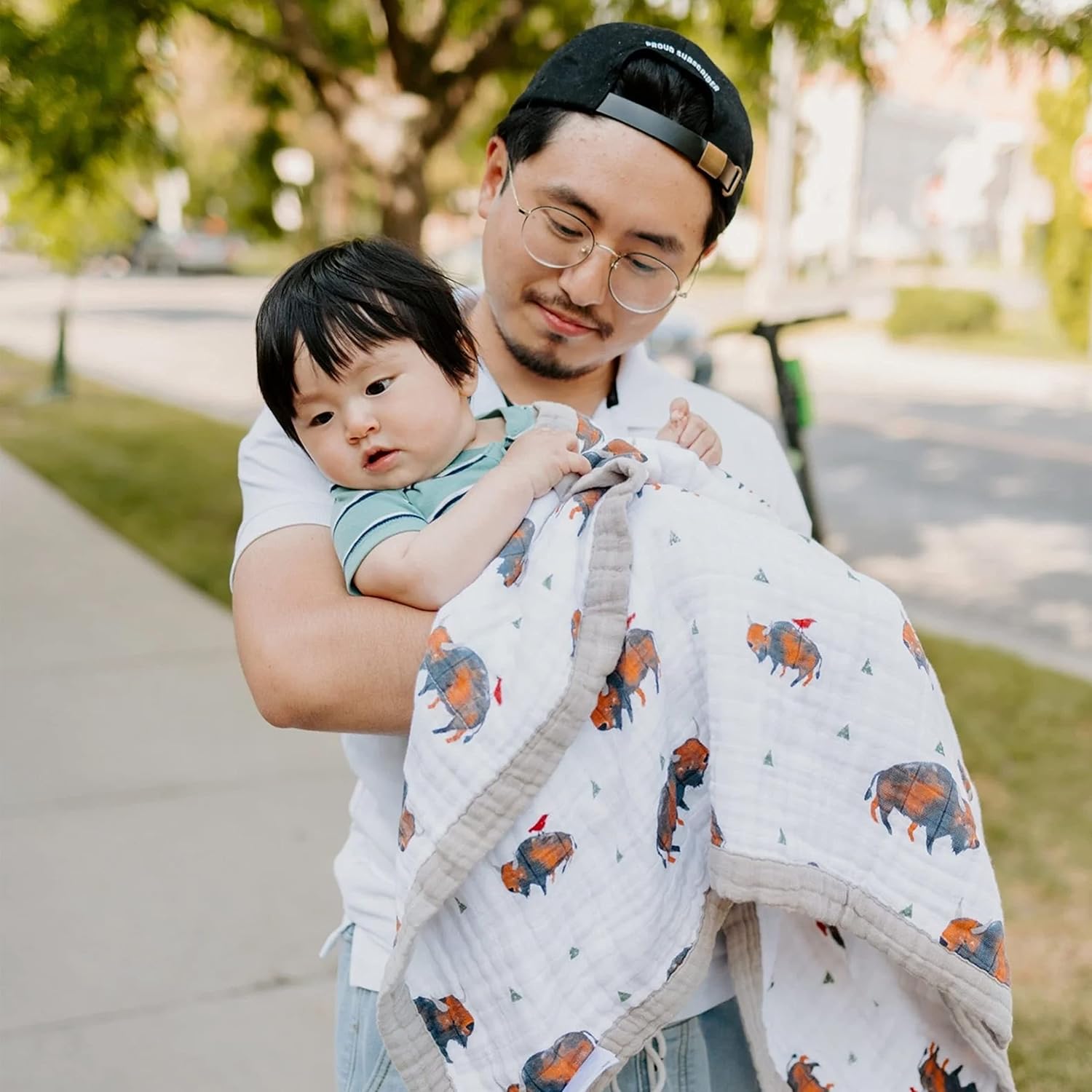 Little Unicorn Newborn Receiving Quilt | Ultra- Soft, Multi-Layered Muslin Fabric | Gift for