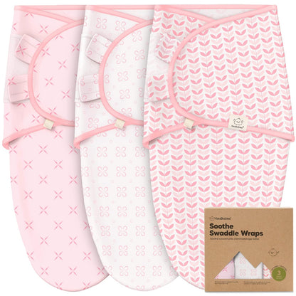 3-Pack Organic Baby Swaddle Sleep Sacks - Swaddles for Newborns, Infant 0-3 Months, Baby Girls