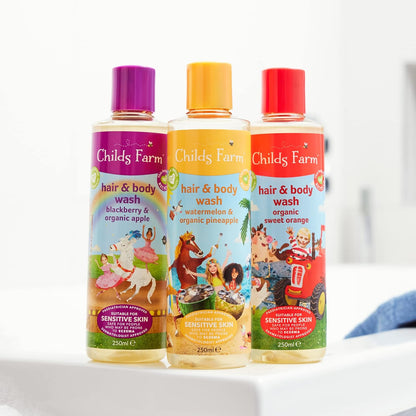 Childs Farm, Kids Hair & Body Wash for Dry, Sensitive Skin, Blackberry & Organic Apple, Gently
