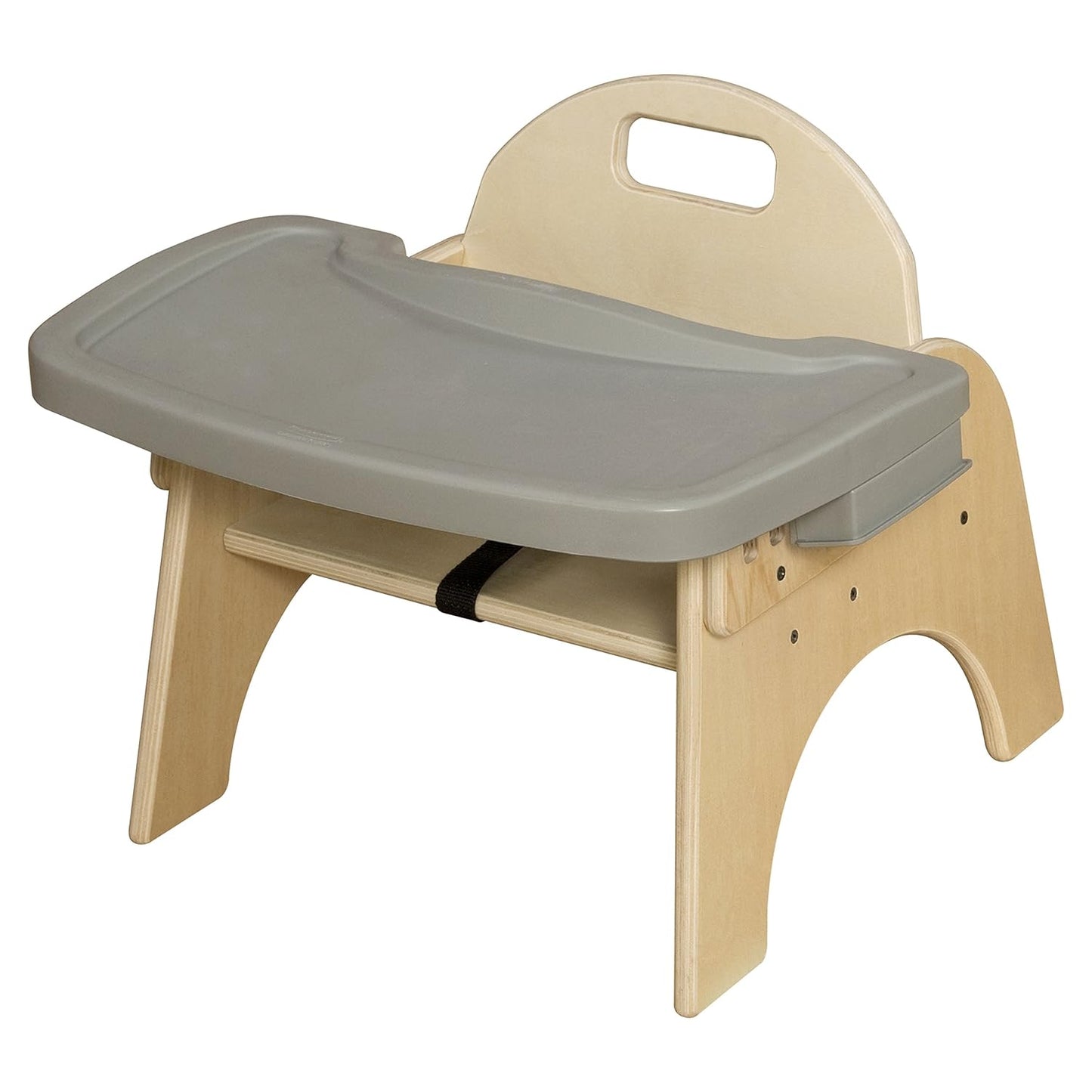 11'H Montessori Low Feeding Chair, Toddler Wooden Stackable Chair with Removable Tray, Safety
