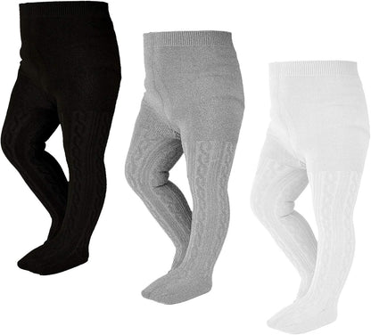 EPEIUS Baby Girl Tights Thick Cable Knit Leggings Stockings Cotton Pantyhose for Newborn Infant Toddler 3/4/5/6 Pack