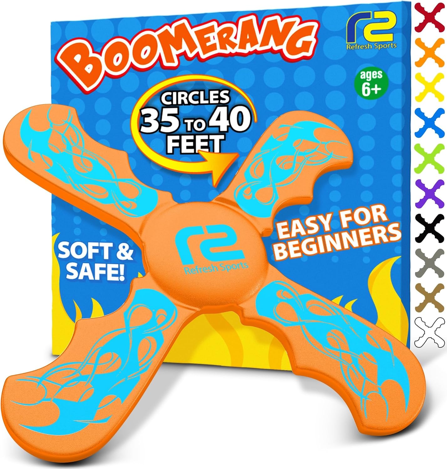 Refresh Sports Soft Boomerang - Best Gifts for Boys & Girls - Fun Kid Stocking Stuffers & Holiday Presents - Outdoor Toys & Birthday Party Favors - Goodie Bag Easter Basket Stuffers for Kids