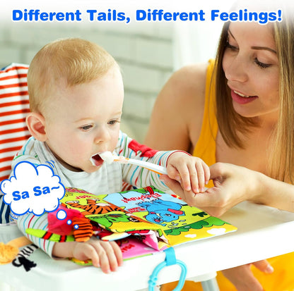 Vanmor Soft Baby Books for 0-18 Month Olds – 2PCS Crinkle Cloth Books with Forest & Ocean Themes, Tummy Time Toys for Infants, Sensory Books for Babies, Ideal Christmas