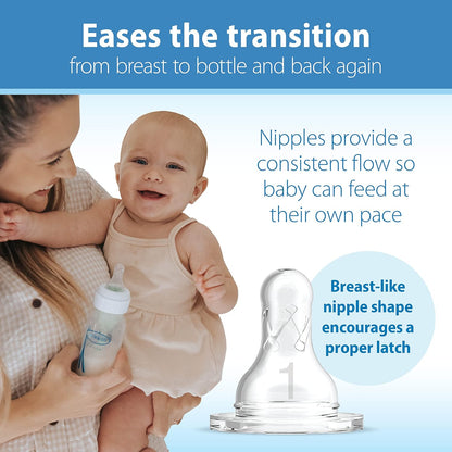 Dr. Brown's Natural Flow Anti-Colic Options+ Narrow Baby Bottle, Pink Floral, 8 oz/250 mL, with