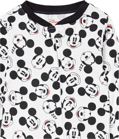 Amazon Essentials Disney | Marvel | Star Wars Unisex Babies' and Toddlers' Snug-Fit Cotton Footed Pajamas, Multipacks