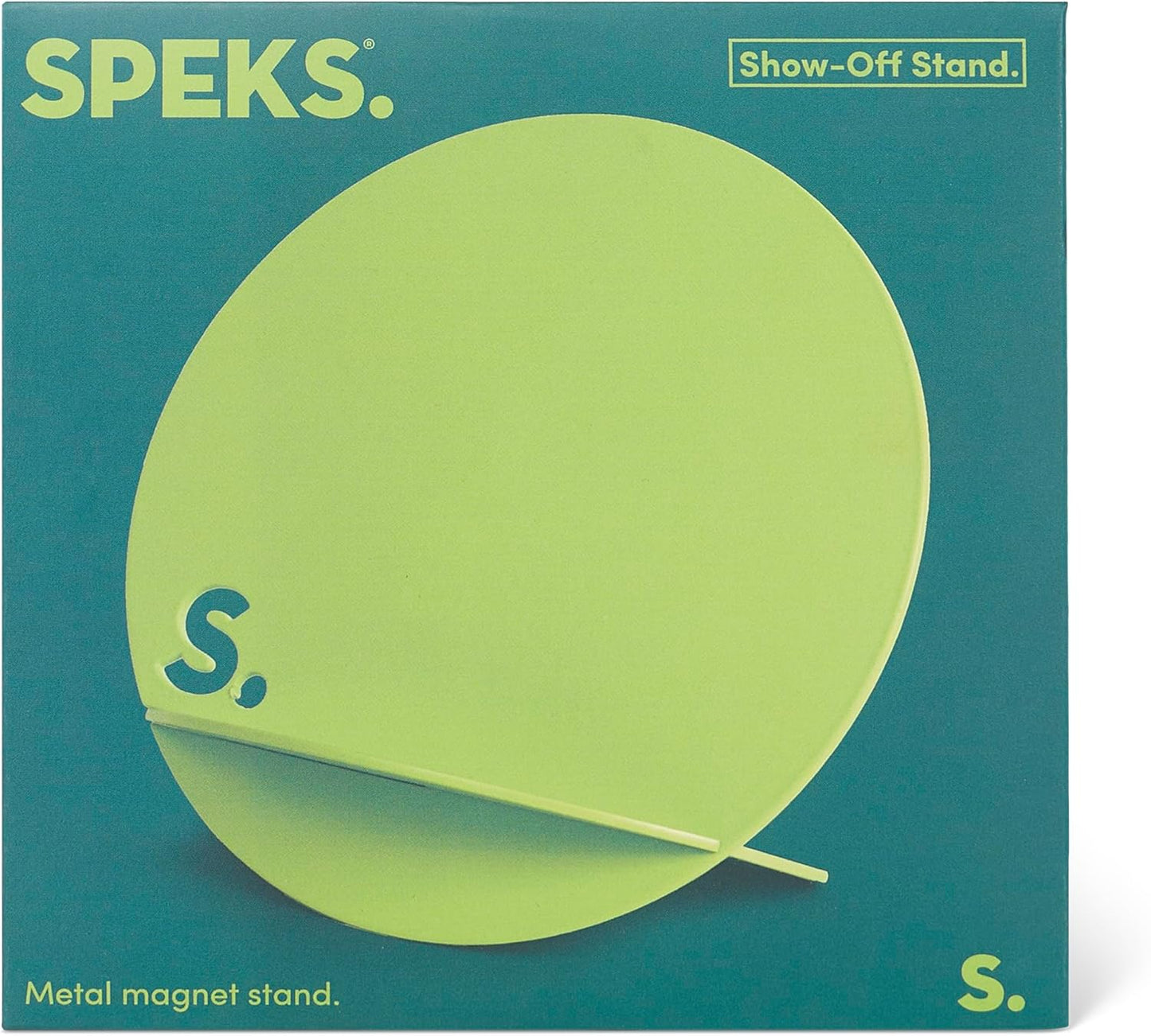 Speks Show Off Stand - Double Sided, Powder Coated Steel Magnetic Display Board - Lime - Magnets Sold Separately