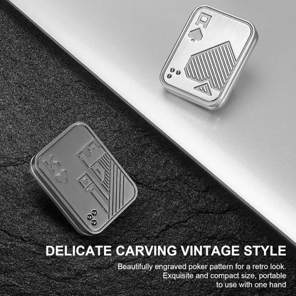 2Pcs Metal Fidget Slider, Metal Fidget Toy Fidget Slider for Adults Magnet Fidget Toy EDC Fidget Clicker Metal Poker Push Card Fidget Slider Stress Relief Toy,Silver