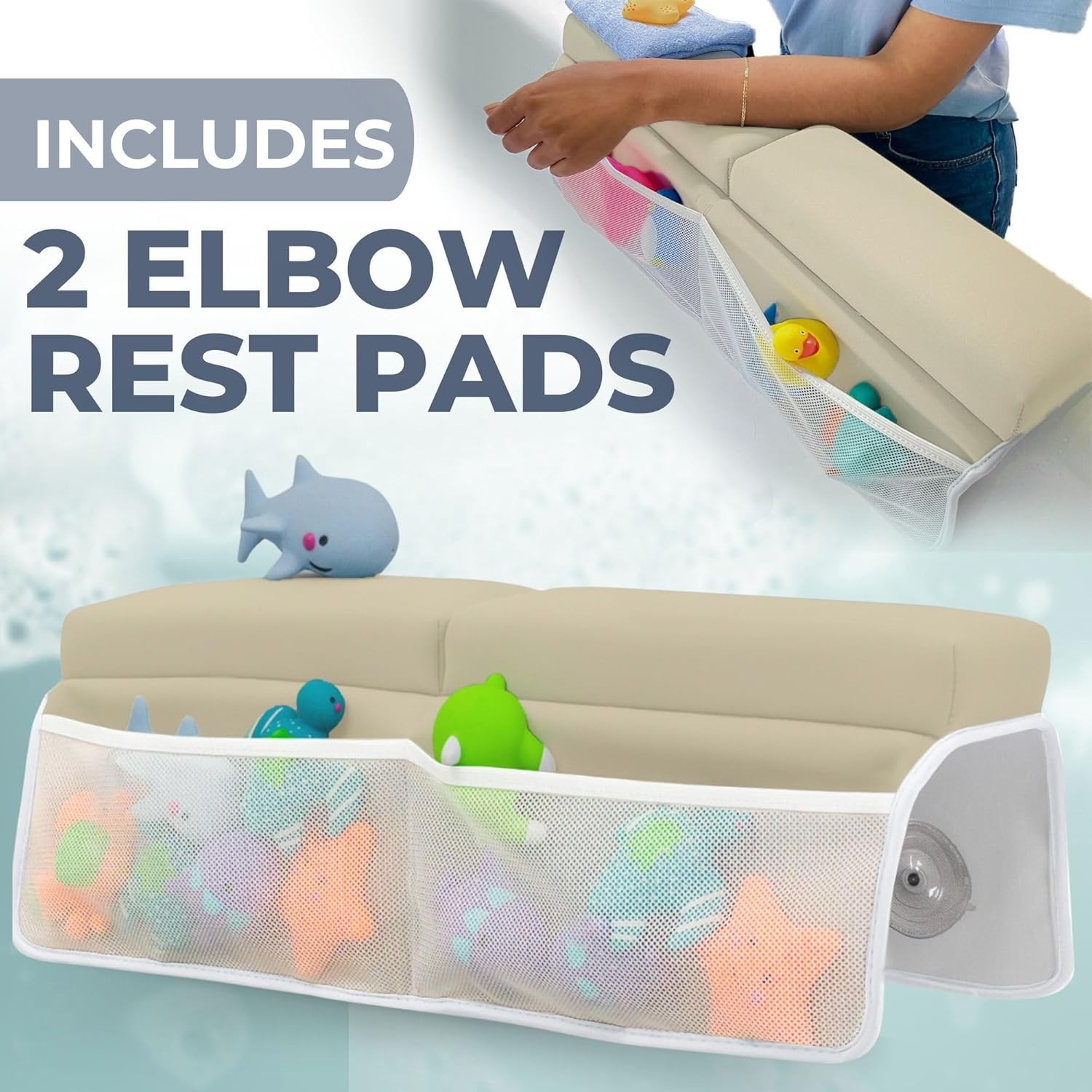 Comfortable Baby Bath Kneeler and Elbow Rest Pad Set – Thick Memory Foam Bath Kneeling Pad with
