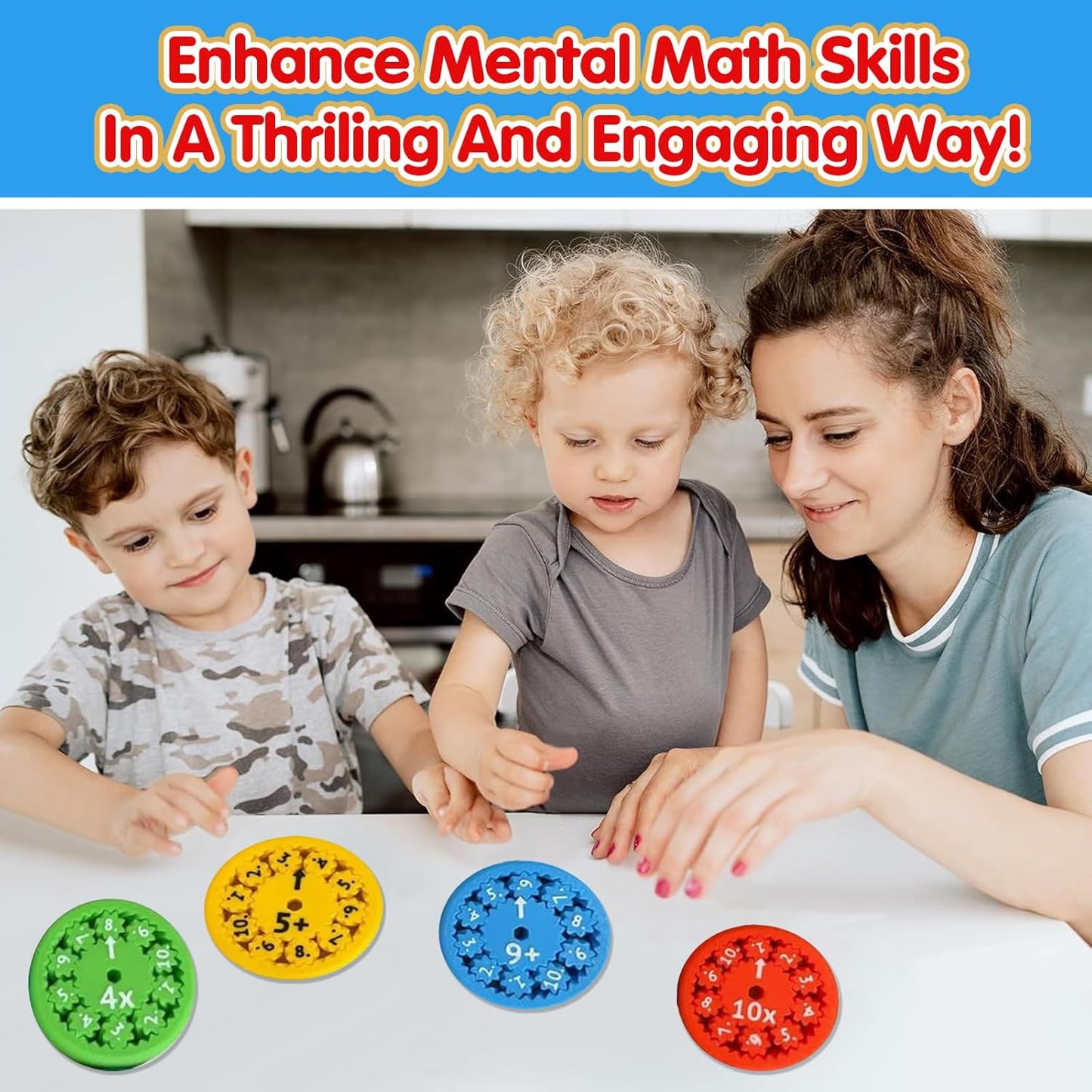 Math Fidget Spinners, Math Fidget Toy, Math Facts Fidget Spinners for Kids, Stimmers and Fidgeters Who are Learning Math (All 18pcs)