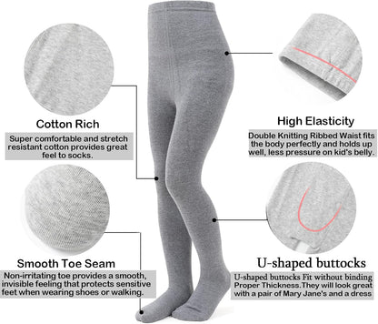 Baby Girl Tights Thick Knit Leggings Stockings Cotton Pantyhose for Newborn Infant Toddler 3/4/5/6 Pack