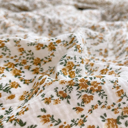 BuLuTu Soft Cotton Muslin Kids Toddler Pillowcases Hibiscus Flowers Pattern, Shabby Chic Floral Nursery Pillow Case 14"x20" for Boys Girls, Durable Pillow Cover Ruffle Edges Travel Pillow Cases