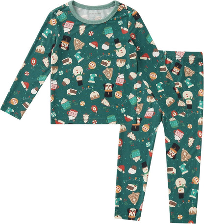 pureborn Baby Viscose From Bamboo Pajamas Set Pjs - Kids Toddler Girl Snug Fit Viscose Sleepwear 2pcs 18M-8Y
