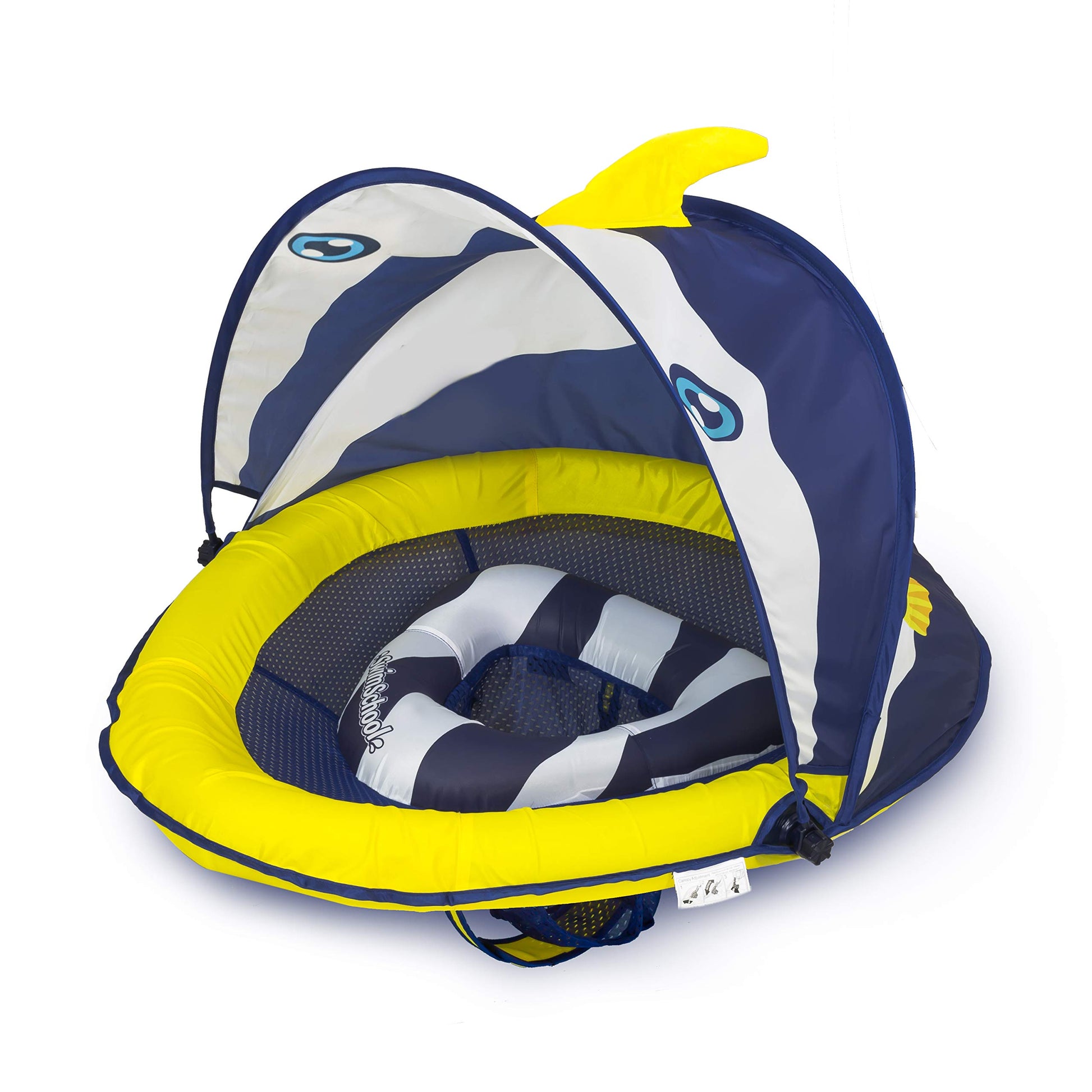 SwimSchool Deluxe Baby Float with Adjustable Canopy - 6-24 Months - Baby Swim Float with Splash &