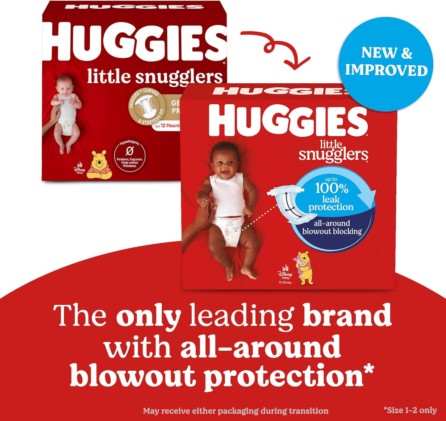 Huggies Size 4 Diapers, Little Snugglers Baby Diapers, Size 4 (22-37 lbs), 66 Count, Packaging May Vary