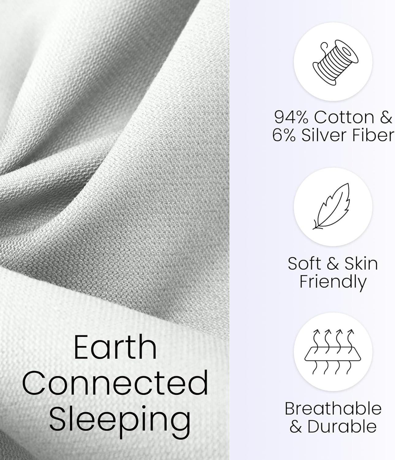 Hooga Grounding Crib Sheet, Organic Fitted Grounded Sheet for Baby Crib, Earth Connected Bedding