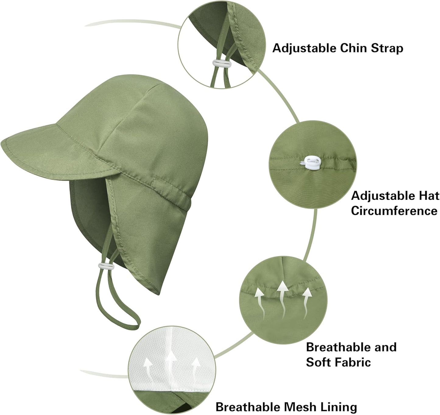 2 Pack Baby Sun Hats UPF 50+ Toddler Beach Hat for Girls Boys 0-4 Years