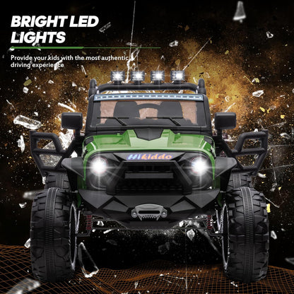 24V 9Ah Ride on Toy for Big Kids, 4x4 2 Seater Ride on Car Truck w/Remote Control, 4x200W Motors - Green
