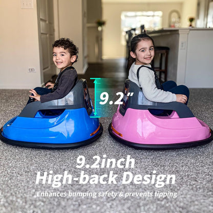 12V Kids Bumper Car, Electric Baby Bumper Car for Toddlers with Remote Control, 3 Speeds - Light Pink