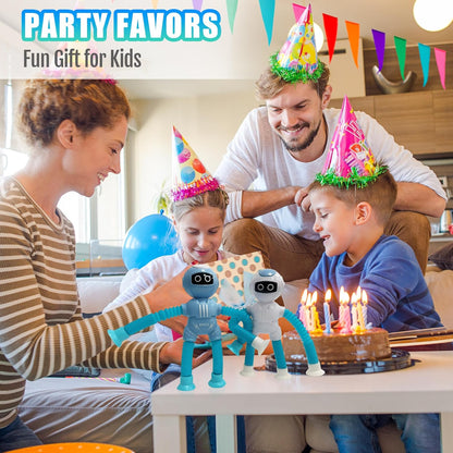 4 Pcs Pop Tubes Sensory Toys Pack, Fidget Toys for Classroom Prizes,Party,Birthday,Easter Basket Stuffers,Telescopic Suction Cup Toy for 4 5 6 7 8 9 Years Old Boys & Girls