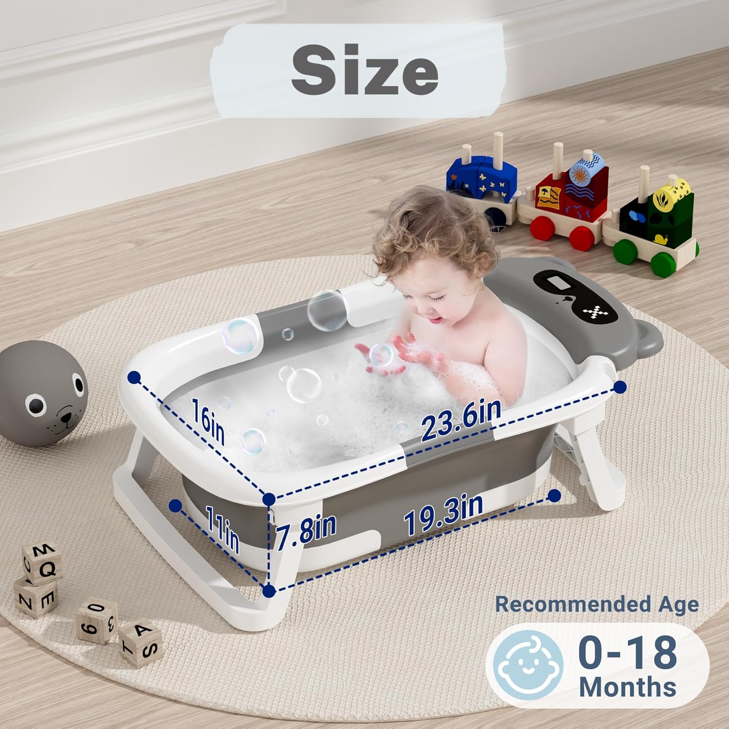 AVIDOR Baby Bathtub,Collapsible Bathtub for Newborn to Toddler,Durable Essential Infant Bath