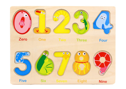 Aile Wooden Preschool Learning Number Puzzles Toys for Kids， Educational Toys.