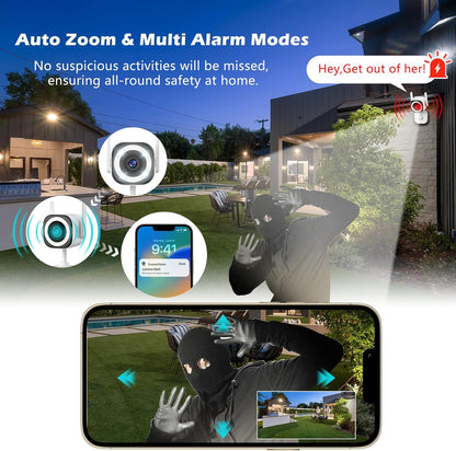 5G Outdoor/Indoor Cameras for Home Security, 1080P Baby Monitor Camera for Pet/Babyroom/Cat/Dog/Nanny/Elder, IP66 Waterproof, 3 Night Vision, Alarm Siren, SD/Cloud