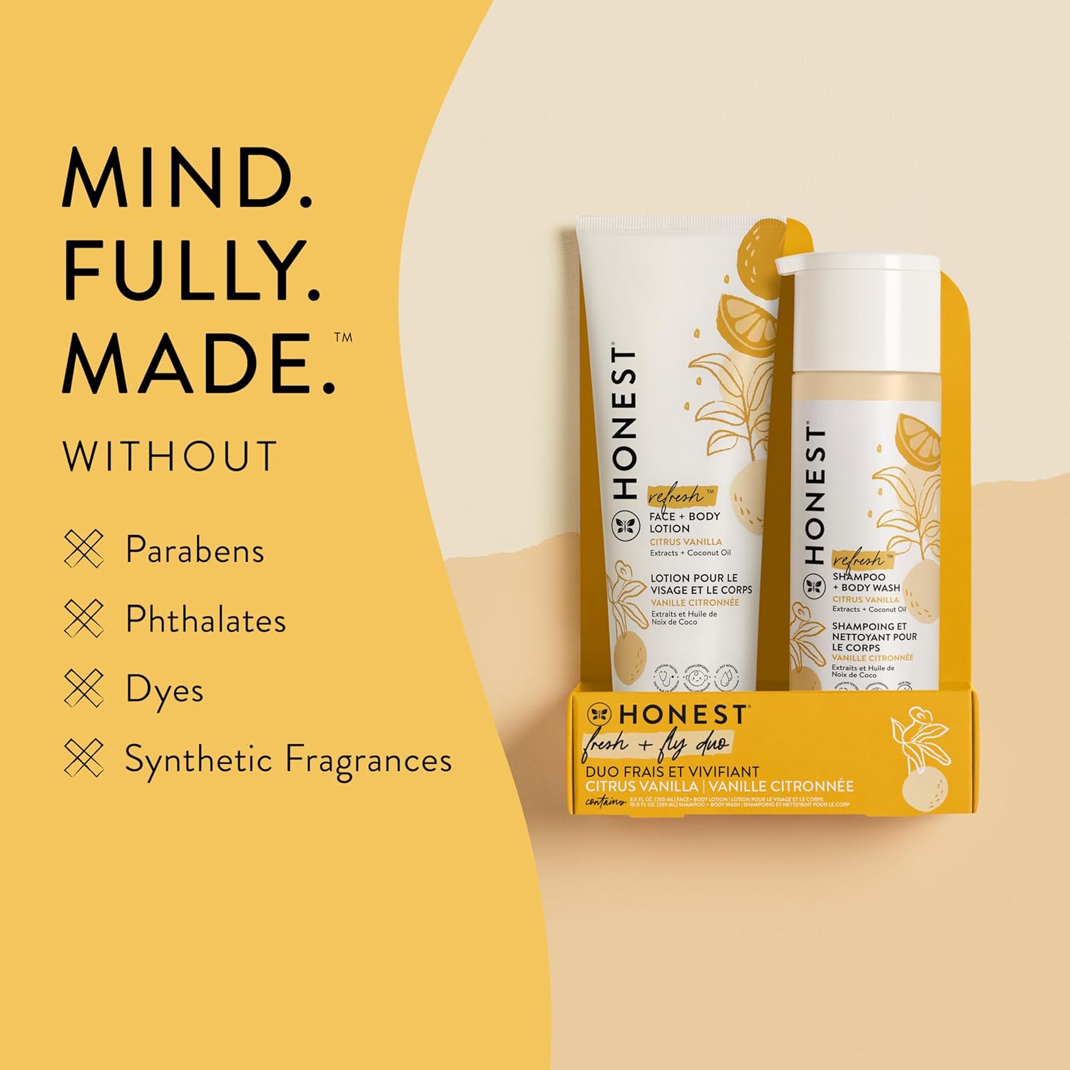 The Honest Company 2-in-1 Cleansing Shampoo + Body Wash and Face + Body Lotion Bundle | Gentle for