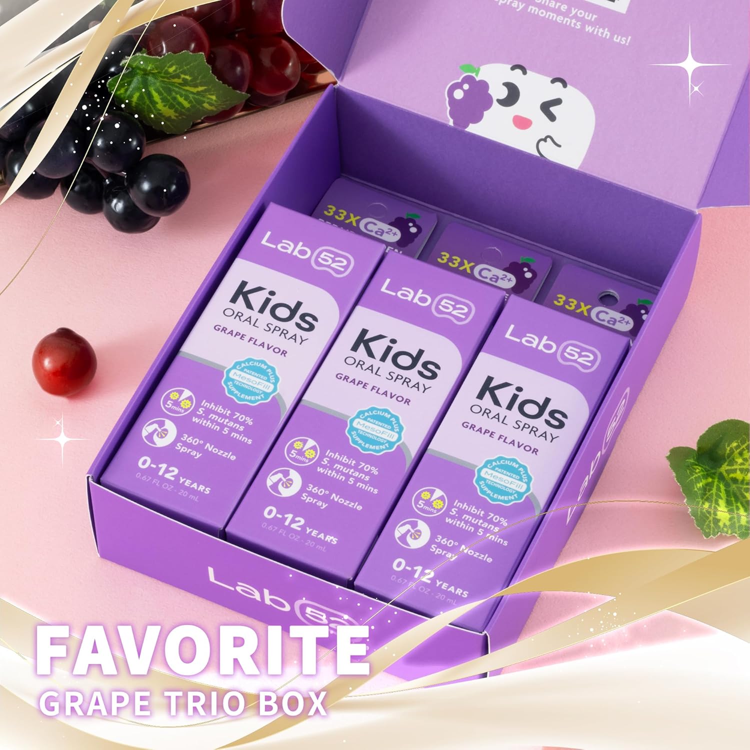 LAB52 Kids Oral Spray Gift Box, Toddler Toothpaste Helper for Daily Oral Care and Fresh Breath