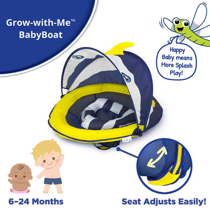 SwimSchool Deluxe Baby Float with Adjustable Canopy - 6-24 Months - Baby Swim Float with Splash &