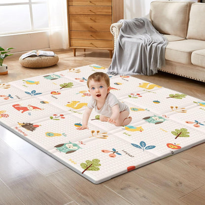 XVISHX Baby Play Mat, 50 x 50 Inch Play Mat Perfect for Use Baby Playpen, Foldable Baby Foam