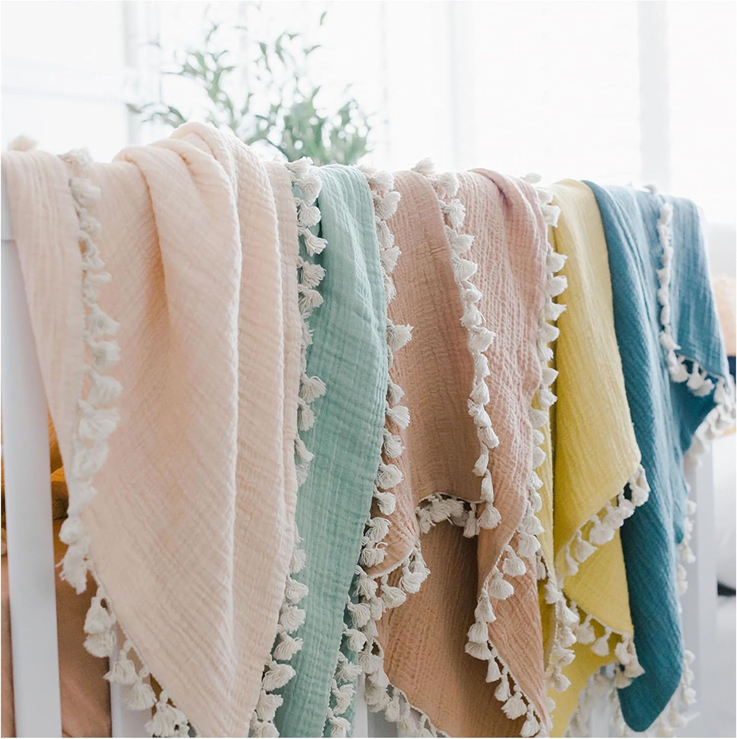 Crane Baby Muslin Swaddle Blanket, Soft Cotton Lightweight Nursery and Stroller Blanket for Baby Boys & Girls, Evergreen, 30" x 40"