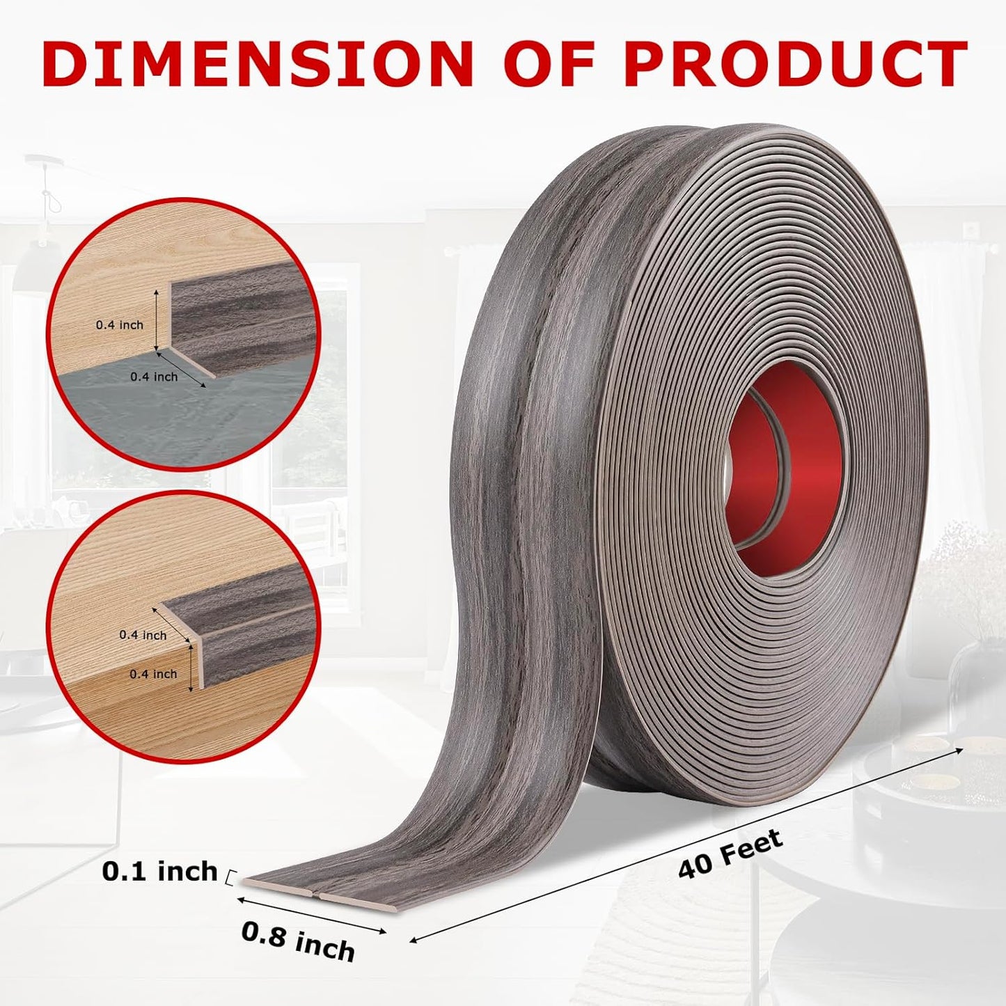 Flexible Wall Corner Protector Moulding Trim Peel and Stick Wall Corner Guards Edge Protector Self Adhesive Molding Trim Strip for Edge Ceiling (Brown Walnut Wood Grain, 0.8 in x 40 Ft)