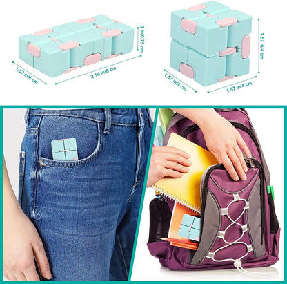Infinitycube Fidget Toy Stress Relieving Fidgeting Game for Kids and Adults,Cute Pocket-Sized