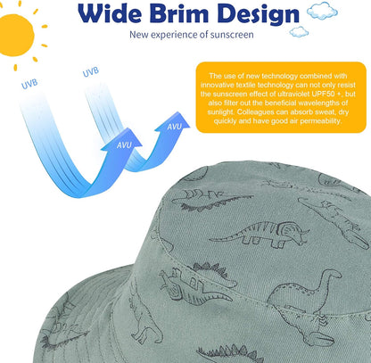 Durio Baby Bucket Sun Hat Toddler Hats Summer Beach Hat UPF 50+ Sun Protection Bucket Hats for Kids Baby Boy Girl Gifts 2Pack