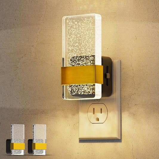 L LOHAS LED Night Lights Plug Into Wall, 2 Pack Plug in Night Light LED with Dusk to Dawn Sensor, 0-100LM Dimmable Nightlight, Wall Sconce-Style Design Nightlights for Bathroom, Hallway,Stairway,Gift