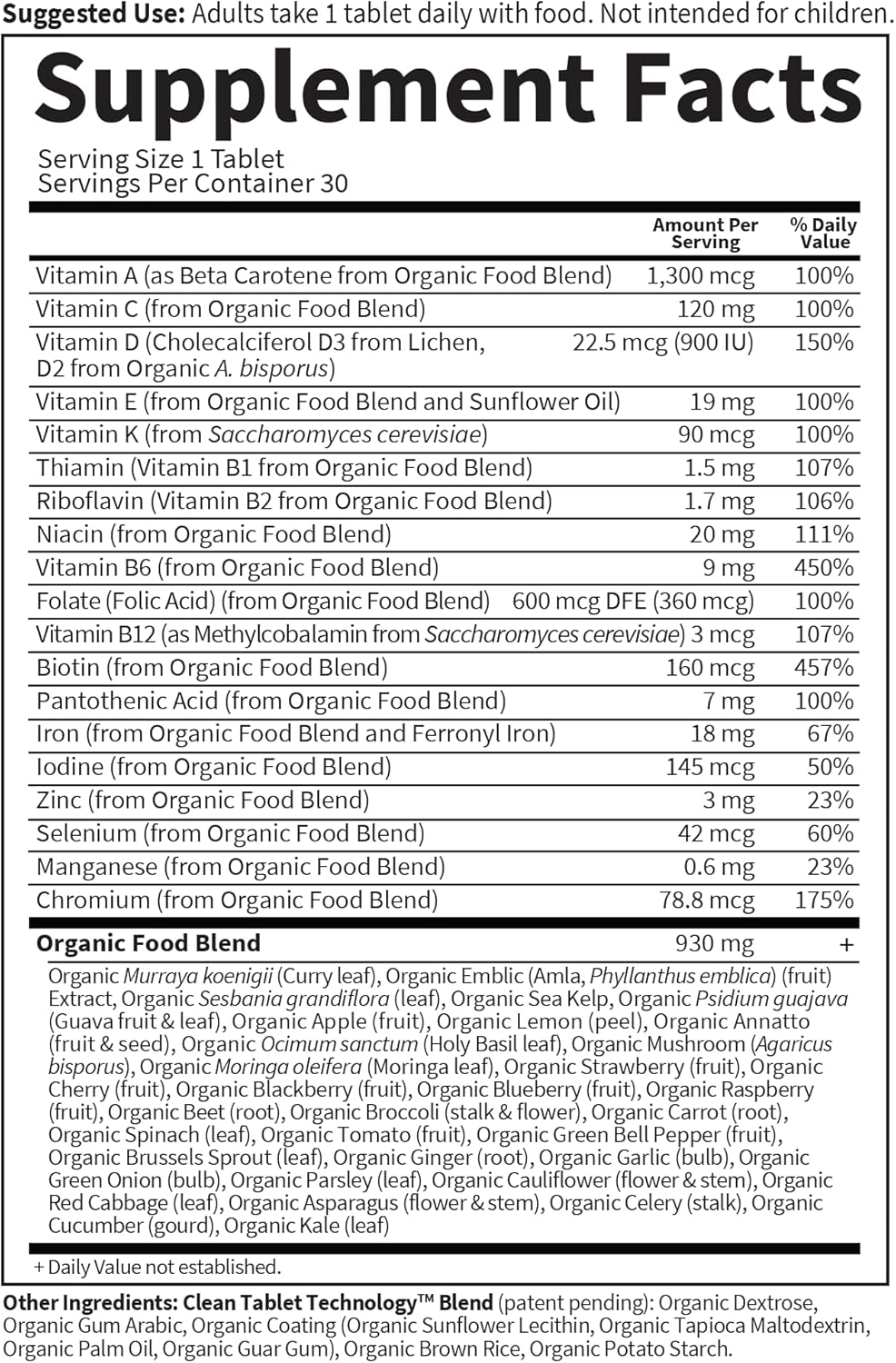 Garden of Life Organics Prenatal Vitamins - 30 Tablets, Prenatal Once Daily Whole Food Vitamins for