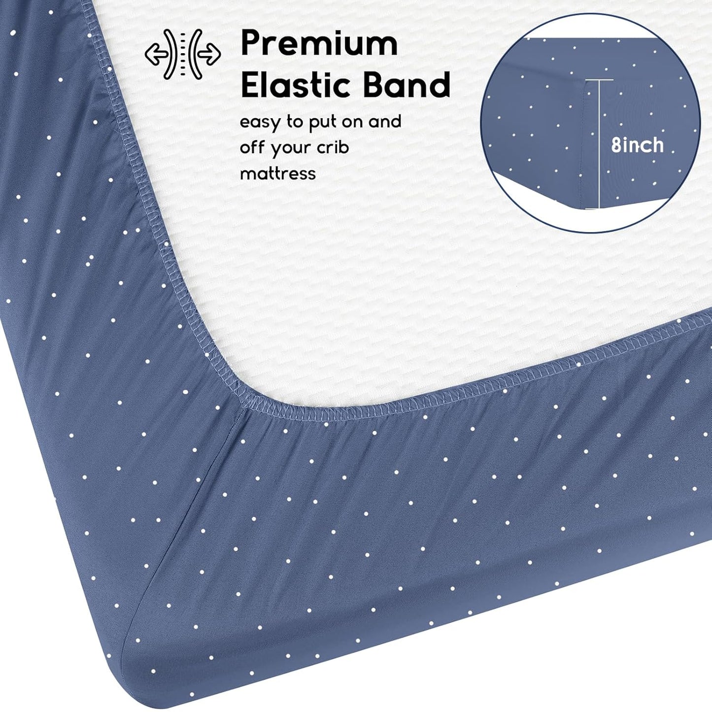 Yoofoss Baby Crib Sheets for Boys Girls, Fitted Crib Sheet 2 Pack for Standard Crib and Toddler